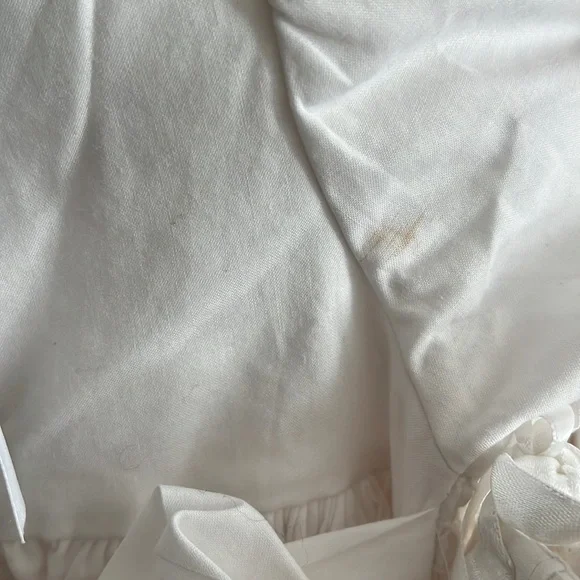Isabel Garreton Beaded Pearl Christening Gown with Bonnet
